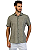 Docthos Camisa Manga Curta Slim Listrada | Verde Oliva 604649754 - Imagem 1