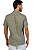 Docthos Camisa Manga Curta Slim Listrada | Verde Oliva 604649754 - Imagem 4