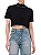 Calvin Klein Camiseta Fem Cropped Silk Logo Gola | Preta Bc930 - Imagem 1