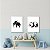 Kit 2 Quadros Elefante e Panda Abstrato - Imagem 1
