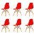 Conjunto 6 Cadeiras Charles Eames Eiffel DSW - Vermelha - BRS - Imagem 4