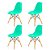 Conjunto 4 Cadeiras Charles Eames Eiffel DSW - Verde Tiffany - BRS - Imagem 1