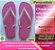 Chinelo com sola rosa e tiras brancas slins feminino - Imagem 1
