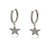 Brinco Argola Ródio Branco com Pingente Estrela Reta com Zircônia - Imagem 1