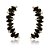 Brinco Banhado Ear Cuff Navete Cristais Pretos - Imagem 1