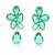 Brinco Banhado Gotas de Cristal Verde Esmeralda Cravejadas - Imagem 1