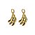 Argola Banhada Click com Zircônias e Pingente de Banana Dourada - Imagem 2