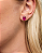 Brinco Pedra Oval Rosa Pink - Imagem 1