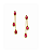 Brinco Pendente 3 Gotas Zircônias Rosa Pink - Imagem 2