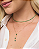 Colar Gravatinha 3 Gotas Zircônias Verde Esmeralda - Imagem 3