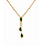 Colar Gravatinha 3 Gotas Zircônias Verde Esmeralda - Imagem 2