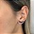 Brinco Ródio Branco Ear Cuff Dois Fios Com Zircônias Negras - Imagem 2