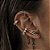 Brinco Ródio Branco Ear Cuff Gotinhas de Cristais Coloridos e Zircônia - Imagem 2