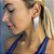 Brinco Ródio Branco Ear Cuff com Franja - Imagem 2