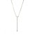 Colar Ródio Branco  Pingente Barrinha Cravejada com Zircônias - Imagem 1