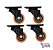 RODÍZIO GIRATÓRIO C/ RODA DE PVC LARANJA DE 1.5/8" / 40MM - P/ 40KG - Imagem 2