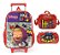 MOCHILA MASHA AND THE BEAR COM RODA+ESTOJO+LANCHEIRA - Imagem 1