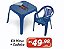 KIT MESA + CADEIRA AZUL - Imagem 1
