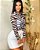 Body Manga Longa Tule Animal Print Zebra Preto - Mega Abusada - Imagem 1