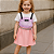 VESTIDO INFANTIL CANDY COLORS COM JARDINEIRA LILAS E SAIA ROSA - Imagem 2