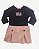 CONJUNTO INFANTIL BODY PRETO E SAIA DE VELUDO COTELE - Imagem 4