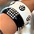 BRACELETE RESINA OFF WHITE GROSSO TAXINHAS PRATEADAS - Imagem 3