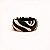 BRACELETE ANIMAL PRINT COURO PRETO E BRANCO - Imagem 1
