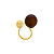 ANEL REGULAVEL ESFERAS MARROM DOURADO - Imagem 1