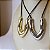 COLAR FIO COURO PRETO PINGENTE DOURADO - Imagem 3
