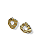BRINCO OVAL VAZADO ORGANICO TEXTURIZADO DOURADO - Imagem 1