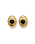 BRINCO PEQUENO OVAL FOSCO TRABALHADO RESINA PRETO C/ DOURADO - Imagem 1