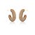 BRINCO MEIA ARGOLA OVAL ESMALTADO BEGE - Imagem 1