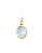 PINGENTE C/ FECHO OVAL CRISTAL AZUL DOURADO - Imagem 1
