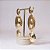 BRINCO LONGO TEXTURIZADO OVAL PENDULO DOURADO - Imagem 2