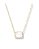 COLAR PEDRA INCOLOR RETANGULAR 4 GARRAS CONTORNO ZIRCONIA MALHA ELO CARTIER - Imagem 1