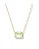 COLAR PEDRA VERDE RETANGULAR 4 GARRAS CONTORNO ZIRCONIA MALHA ELO CARTIER - Imagem 1