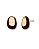 BRINCO OVAL DOURADO TEXTURIZADO ESMALTALDO VERMELHO - Imagem 1