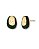 BRINCO OVAL DOURADO TEXTURIZADO ESMALTALDO VERDE ESCURO - Imagem 1