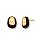 BRINCO OVAL DOURADO TEXTURIZADO ESMALTALDO MARROM - Imagem 1