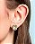 BRINCO RETANGULAR PEDRA VERDE 4 GARRAS E CONTORNO ZIRCONIA BAN. DOURADO - Imagem 2