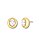 BRINCO REDONDO PEDRA OVAL 4 GARRA COM CONTORNO ZIRCONIA BAN. DOURADO - Imagem 1