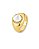 ANEL PEDRA OVAL 4 GARRA COM CONTORNO ZIRCONIA BAN. DOURADO - Imagem 1