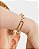 PULSEIRA ELOS REDONDOS E RETANGULARES INTERCALADOS FECHO BOIA SEMI JOIA BAN.DOURADO - Imagem 2