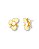 BRINCO FLOR ZIRC OVAL PETALAS LISAS SEMI JOIA BAN.DOURADO - Imagem 1