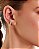 BRINCO EAR HOOK ZIRC INCOLOR OVAL E QUADRADA SEMI JOIA BAN.DOURADO - Imagem 2