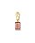 PINGENTE C/ FECHO PEDRA RETANGULAR ROSA CLARO BAN. DOURADO - Imagem 1