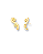 BRINCO EAR HOOK ONDA 2 ZIRCONIAS AMARELO MANTEIGA SEMI JOIA BAN.DOURADO - Imagem 1