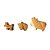 Cachorro, vaca e porco - Animais de madeira teca - Imagem 1