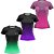Kit 3 Camisetas Fitness Feminina - Preto Verde - Preto Roxo - Joy - Imagem 1