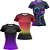 Kit 3 Camisetas Fitness Feminina - Preto Roxo - Vermelho Amarelo - Conect - Imagem 1